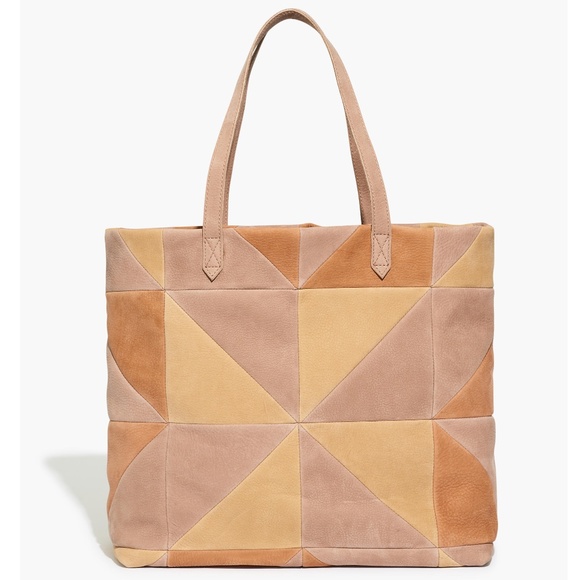 Madewell Handbags - New MADEWELL The Transport Tote: Patchwork Nubuck Edition Distant Sand Multi